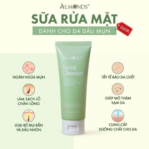 Sữa Rửa Mặt Almonds Facial Cleanser Cho Da Dầu Mụn 100ml